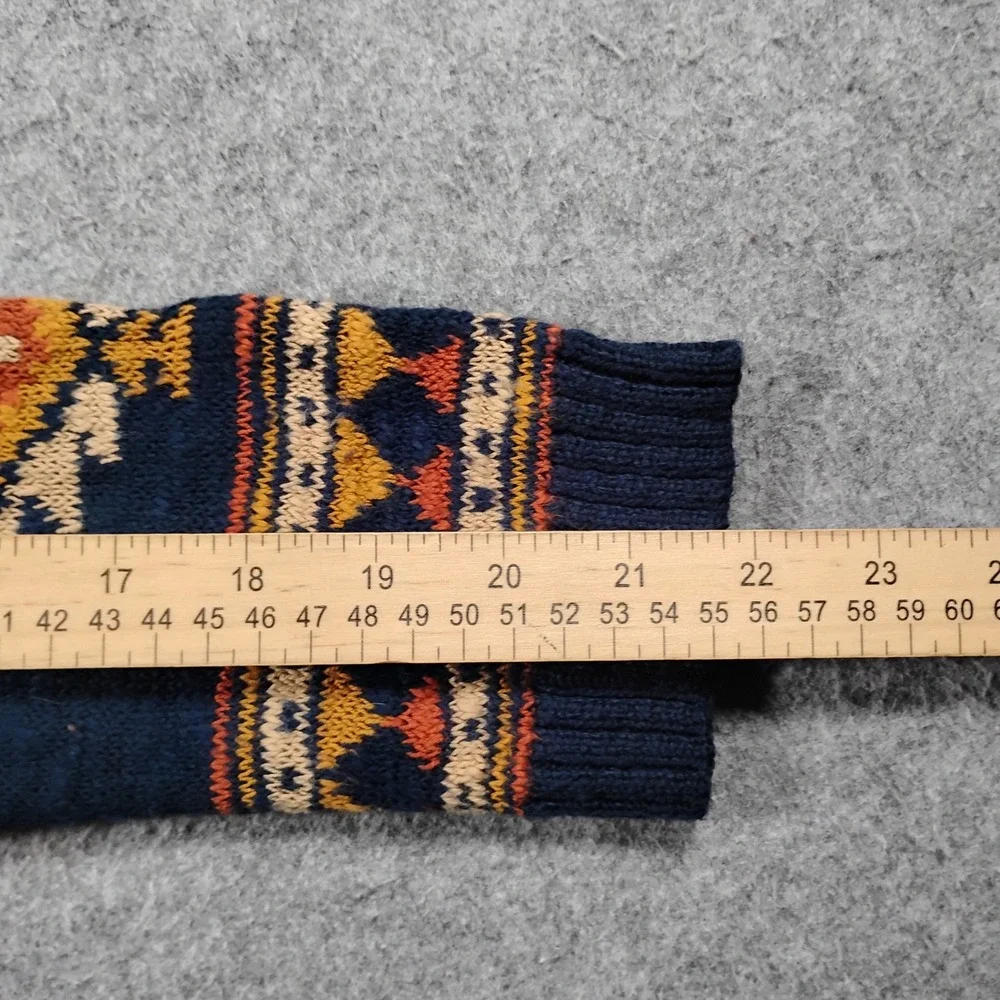 Faherty B.Yellowtail Lodge Cardigan Sweater Women's Small Blue Aztec Tribal Boho